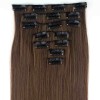 Extensions de cheveux à clips méché couleur Medium Brown / Caramel Mix
