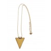 Long collier avec un pendentif en forme de triangle abstrait