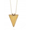 Long collier avec un pendentif en forme de triangle abstrait